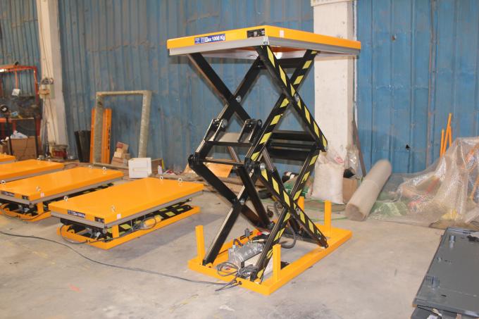 800 Kg  Electric Hydraulic Double Scissor Lift Table Cart Max Height 80" 1