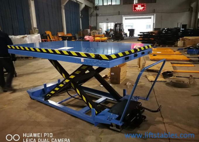 Small Manual Lift Table Single Scissor Low Profile Rotary Hydraulic Foot Pump Lift Table 2350x1300mm 1