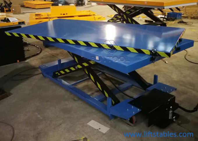 Small Manual Lift Table Single Scissor Low Profile Rotary Hydraulic Foot Pump Lift Table 2350x1300mm 2