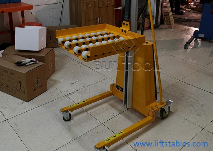 Low Profile Bale Barrel Pallet Hydraulic Stacker Lifters Platform Roller For Hi Rise 470x600mm 2