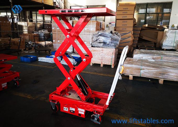 500kg Low Profile Mobile Lift Table Double Scissor Light Duty Small Electric Motor 1