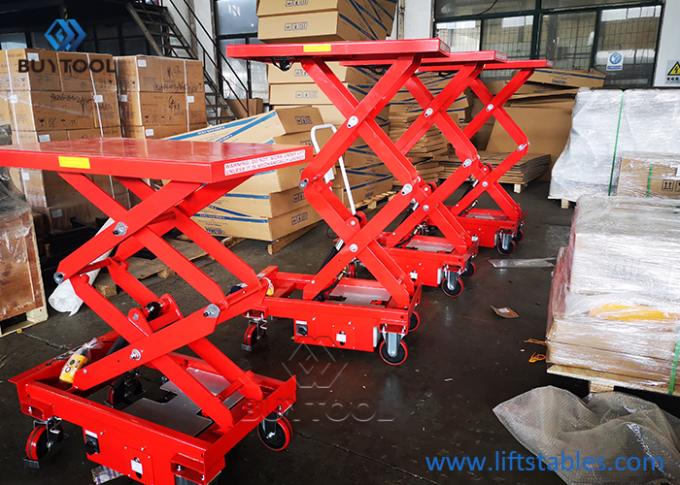 500kg Low Profile Mobile Lift Table Double Scissor Light Duty Small Electric Motor 2