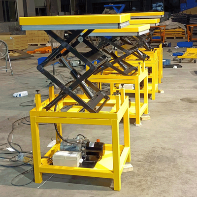 RAL1028 1500mm Hydraulic Mobile Scissor Lift Table Q345B Industrial Hydraulic Lift