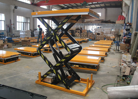 350kg Hydraulic Electric Mobile Double Scissor Lift Table Cart 70&quot; Max Height