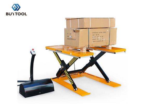 1000kg E Shape Low Profile Lift Table Electric Hydraulic Scissor Lifter