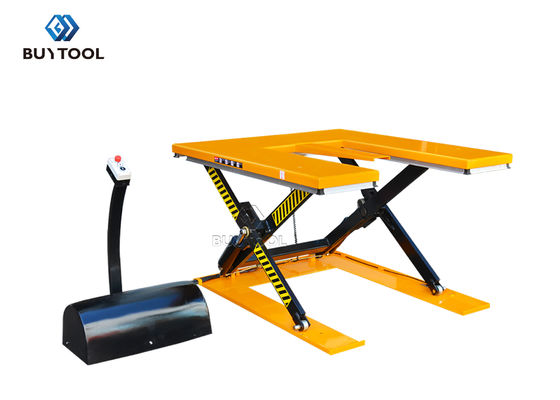 1000kg E Shape Low Profile Lift Table Electric Hydraulic Scissor Lifter