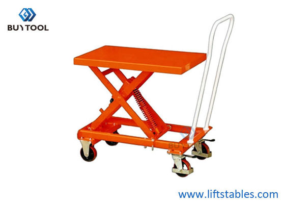 Spring Activated Manual Scissor Lift Trolley 210kg Capacity Manual Lift Platform