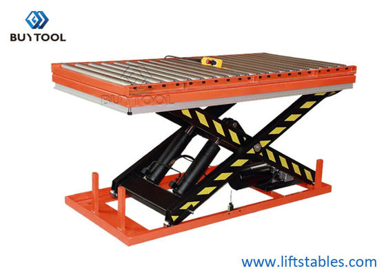 Electric Scissor Hydraulic Lift Table With Roller Conveyor Lift Table 2400x1500mm