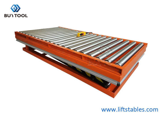 Electric Scissor Hydraulic Lift Table With Roller Conveyor Lift Table 2400x1500mm