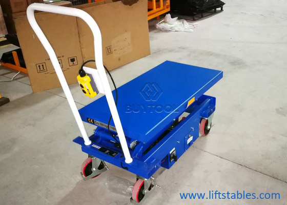 ES30D ES50D ES80D 1100lbs Mobile Lift Tables Double Scissors Electric 0.5t