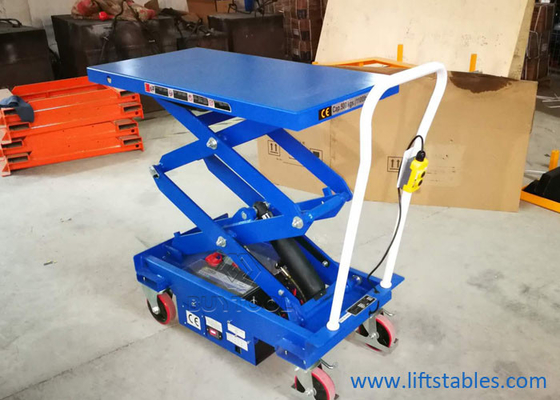 ES30D ES50D ES80D 1100lbs Mobile Lift Tables Double Scissors Electric 0.5t