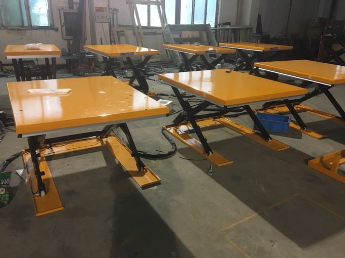 1000kg Ultra Low Profile Lift Table Cart Electric Yellow Pit Free 0