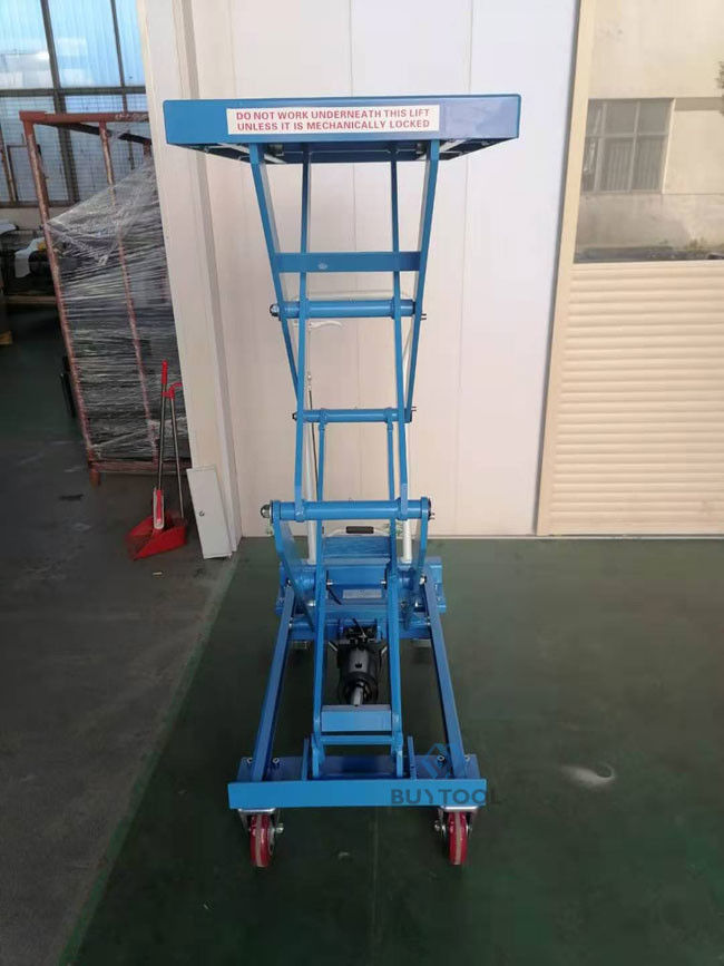 Twin Scissor Manual Lift Work Table Cart 1100lbs 62" Lifting Height 0