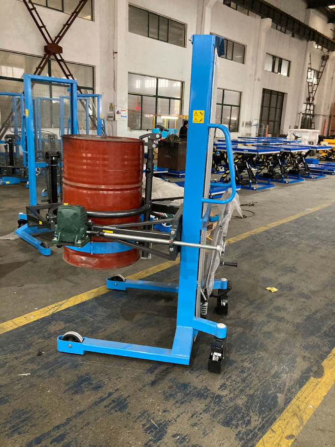 400kg 200 Litre Mobile Drum Lifter Stacker Lift Tilt Stock With Pedal Operated 1